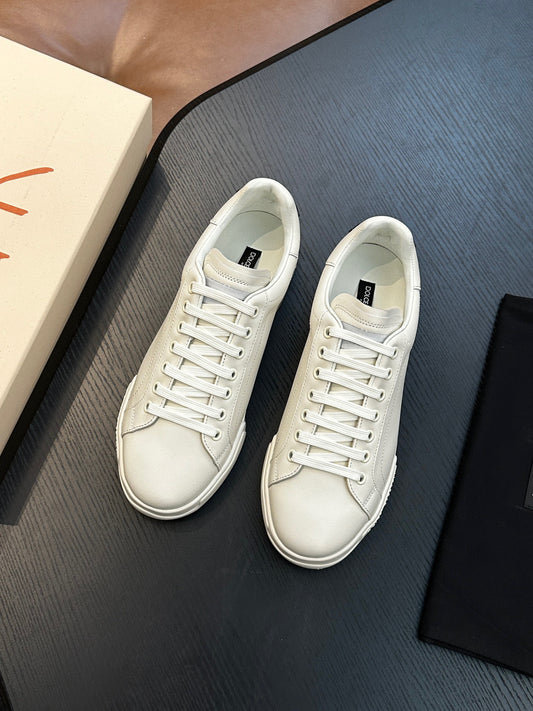 Dolce & Gabbana Portofino leather sneakers - MEN (White)