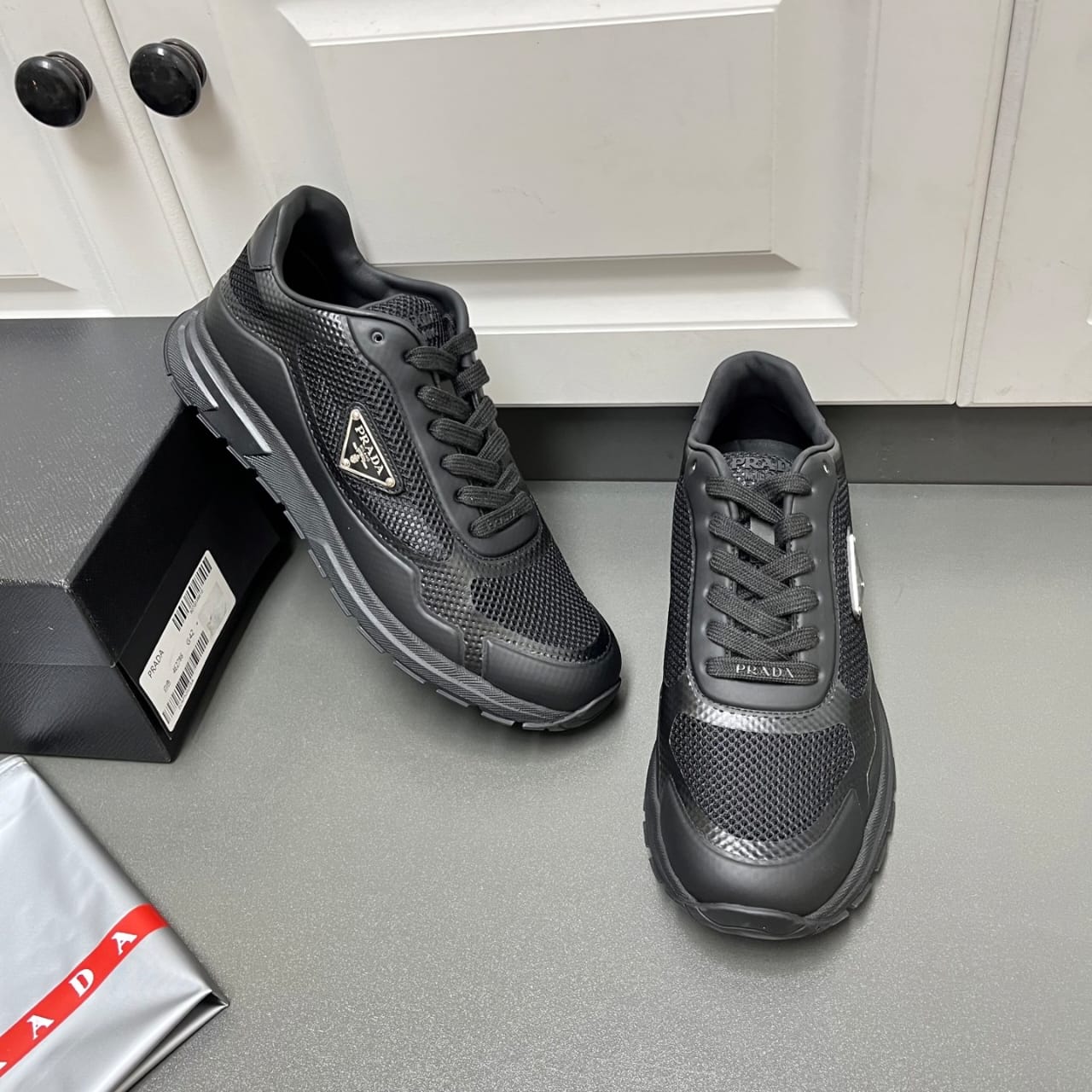 Prada Prax fabric sneakers Black for men