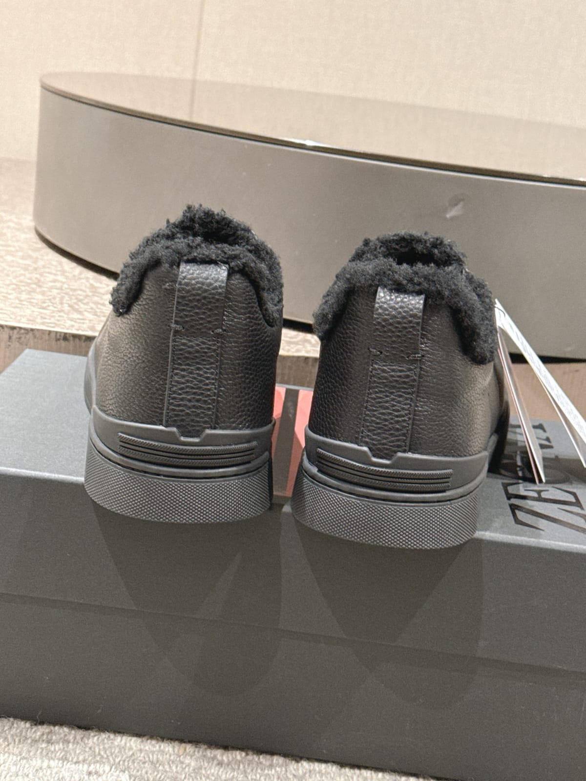 Zegna Black Deerskin Triple Stitch™ Sneakers for Men