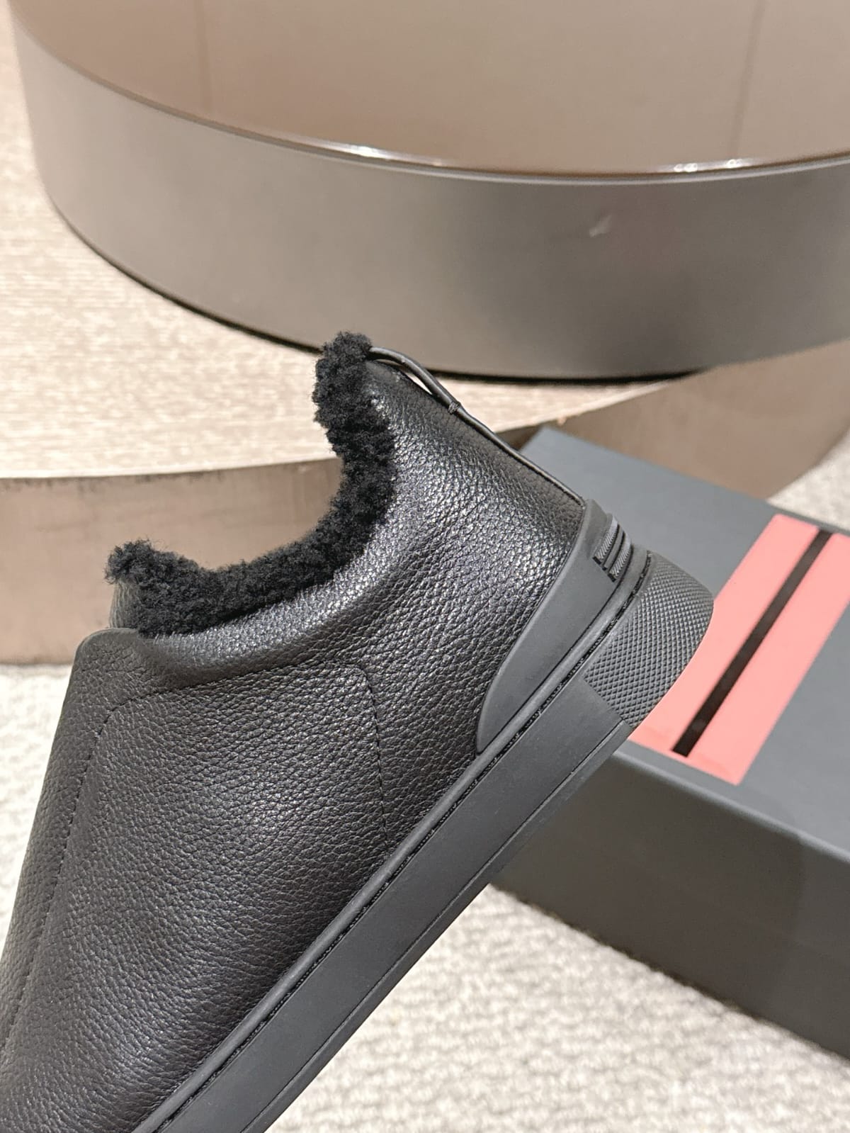 Zegna Black Deerskin Triple Stitch™ Sneakers for Men