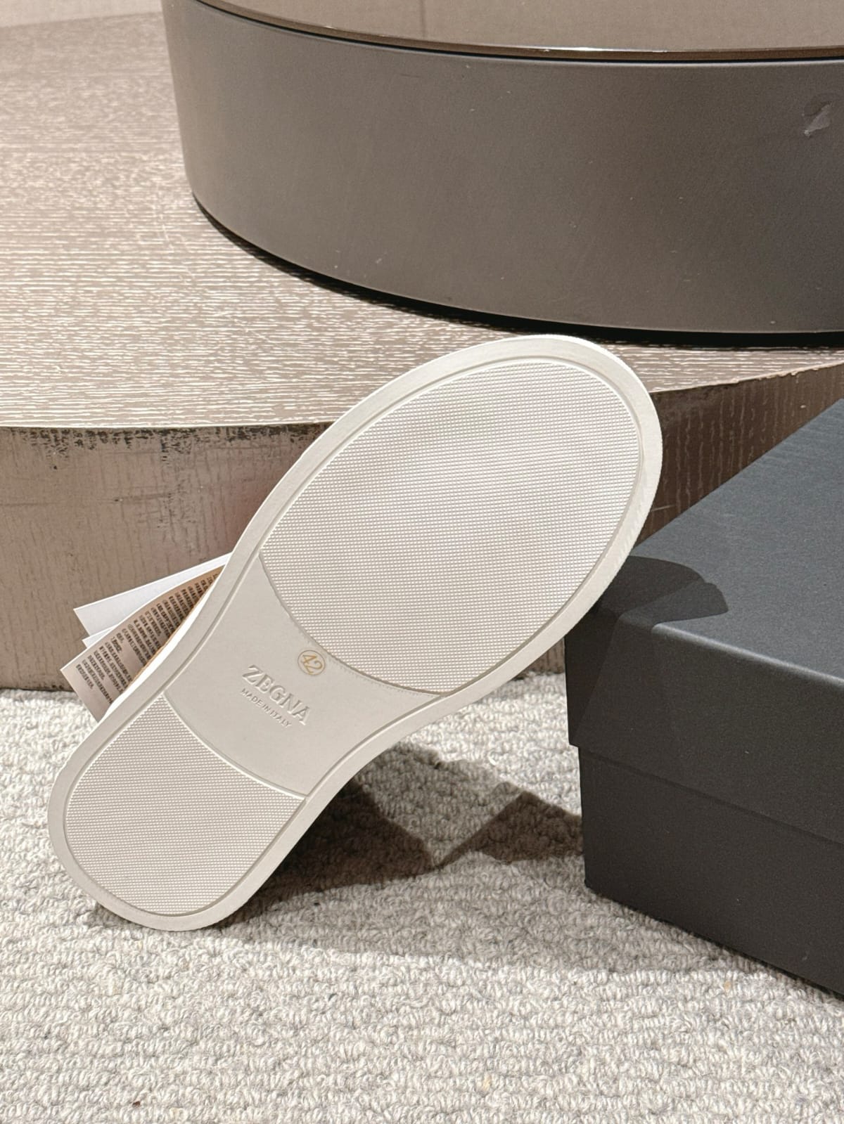 Zegna BEIGE Deerskin Triple Stitch™ Sneakers for Men