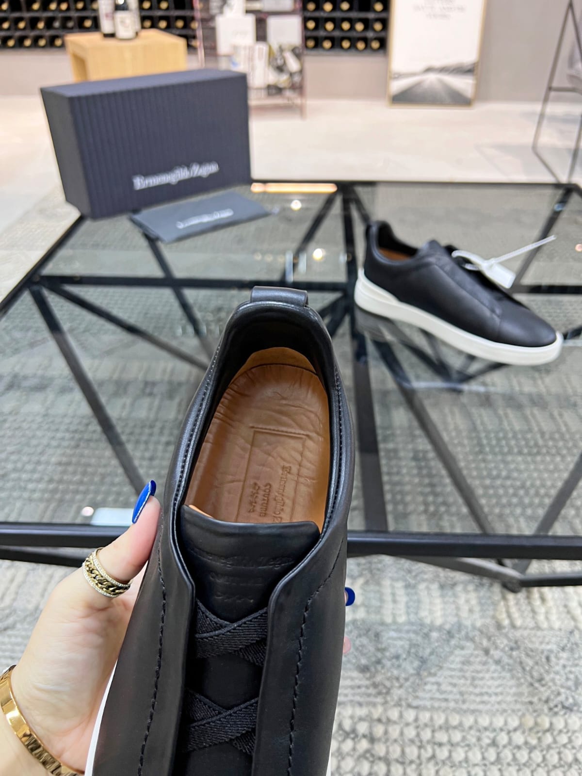 Zegna Black Triple Stitch™ SECONDSKIN Sneakers for Men