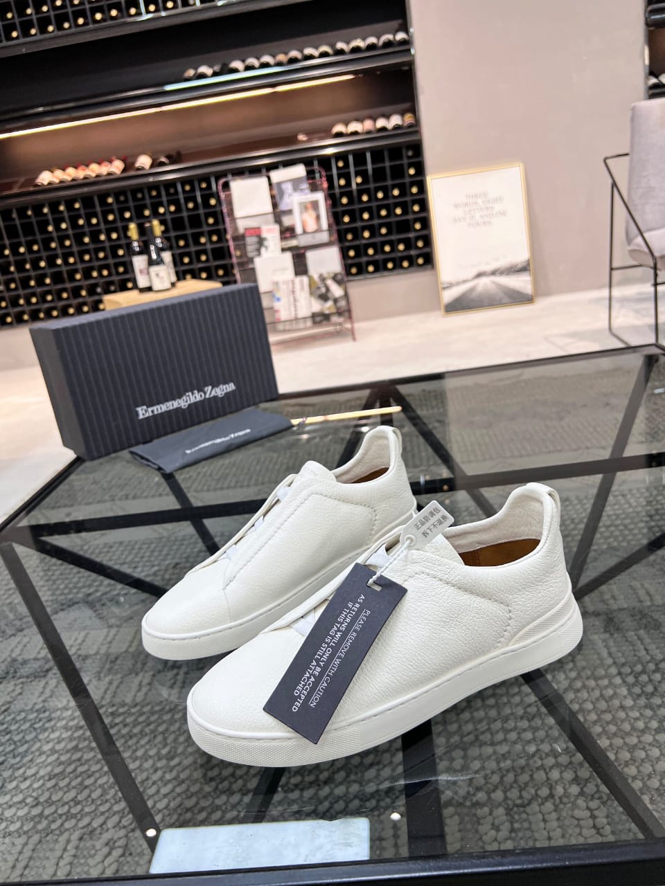 Zegna White Triple Stitch™ SECONDSKIN Sneakers for Men