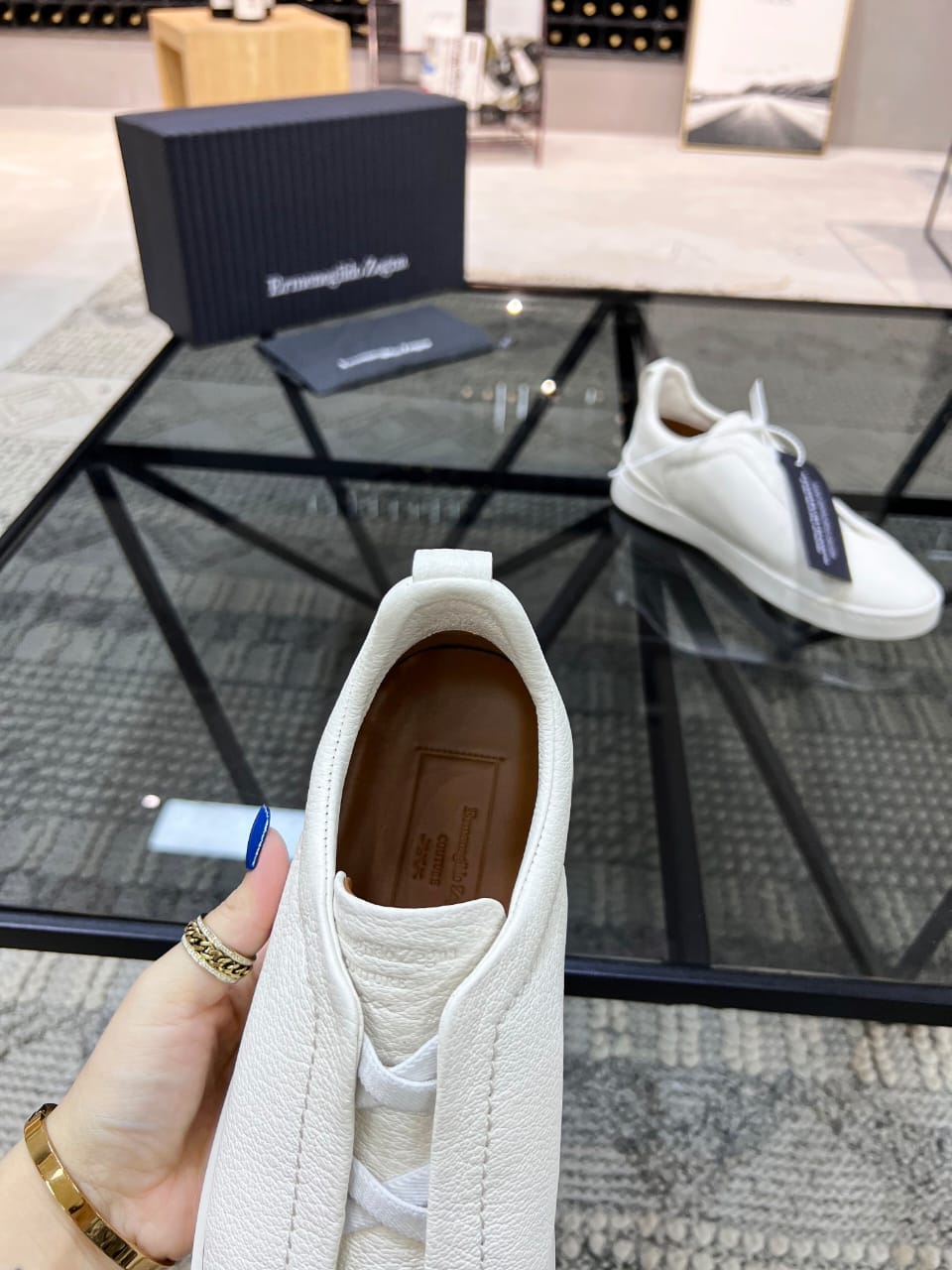 Zegna White Triple Stitch™ SECONDSKIN Sneakers for Men