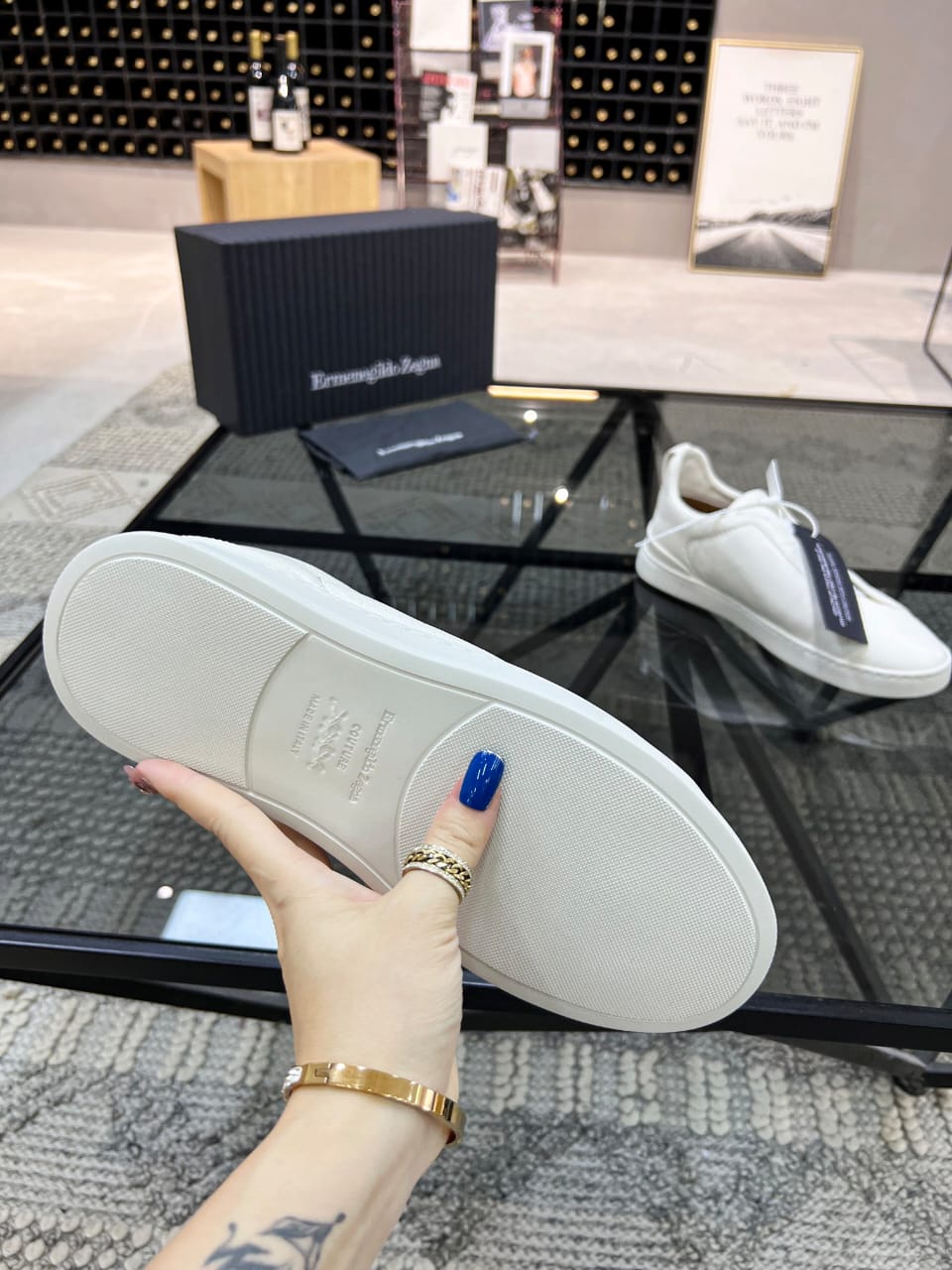 Zegna White Triple Stitch™ SECONDSKIN Sneakers for Men