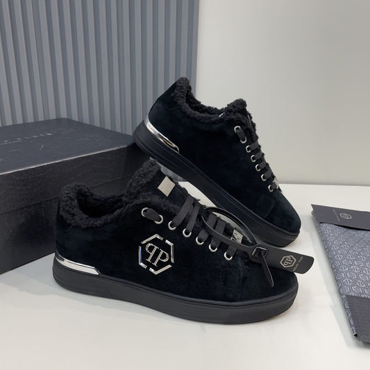 Philipp Plein Suede Fur Low Top Sneakers Carson for men
