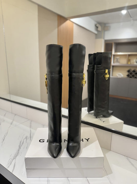 Givenchy Shark Lock Stiletto over-the-knee boots in leather for women