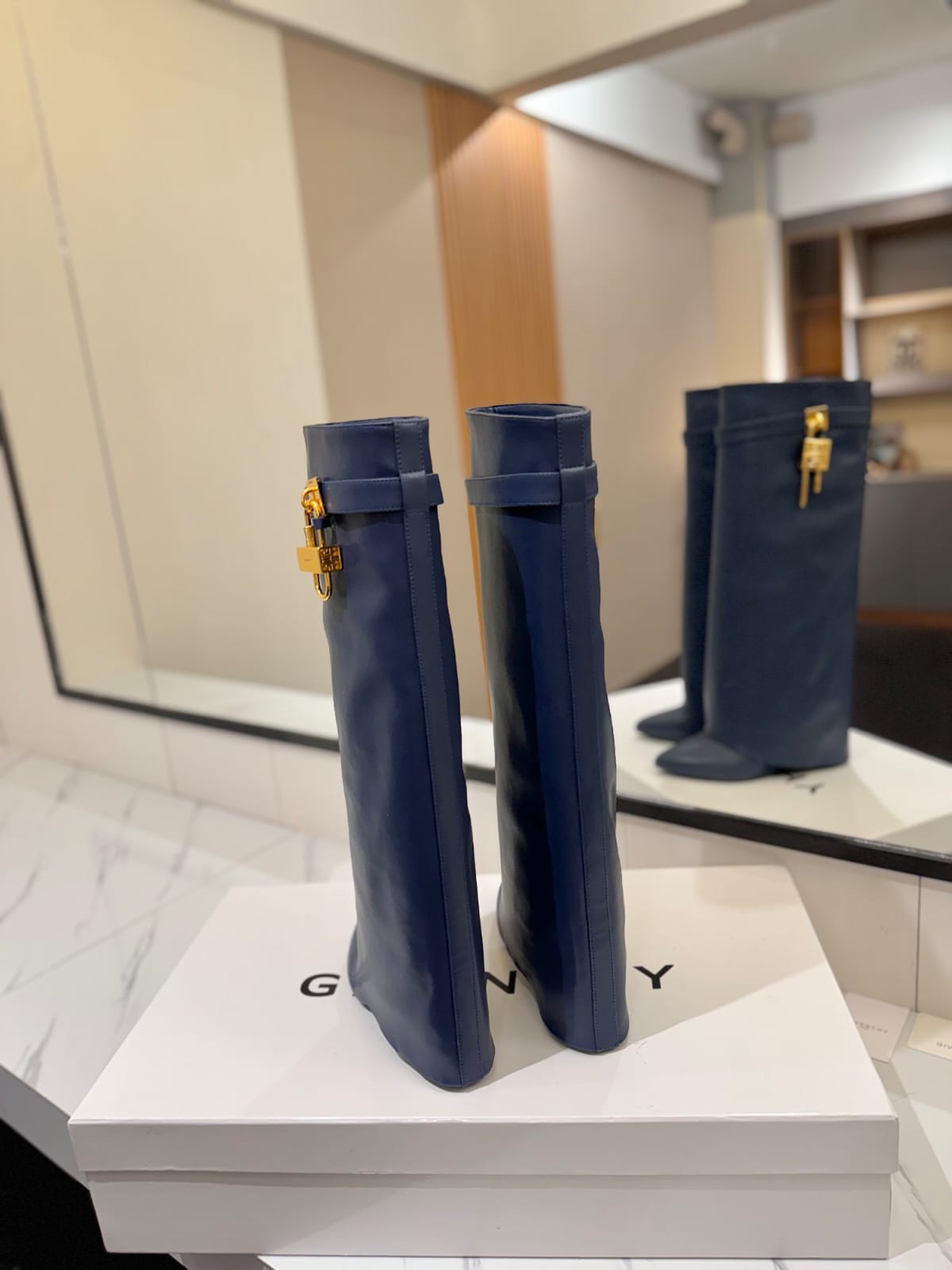 Givenchy Shark Lock boots in leather for women