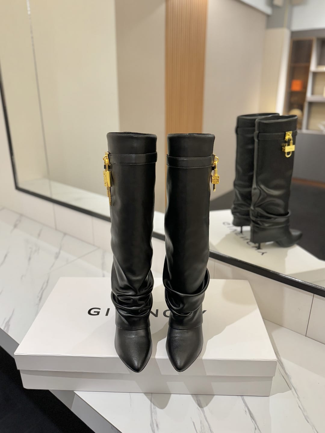 Givenchy Shark Lock Stiletto boots in nappa leather for women