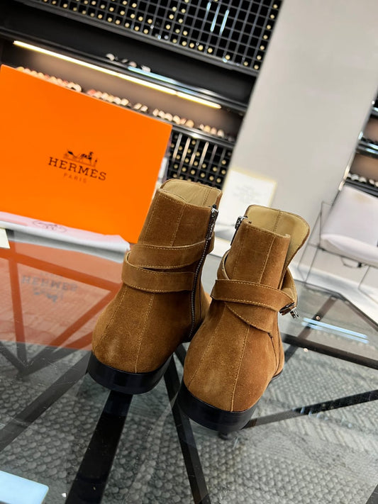 HERMES Ankle boot in suede calfskin for men