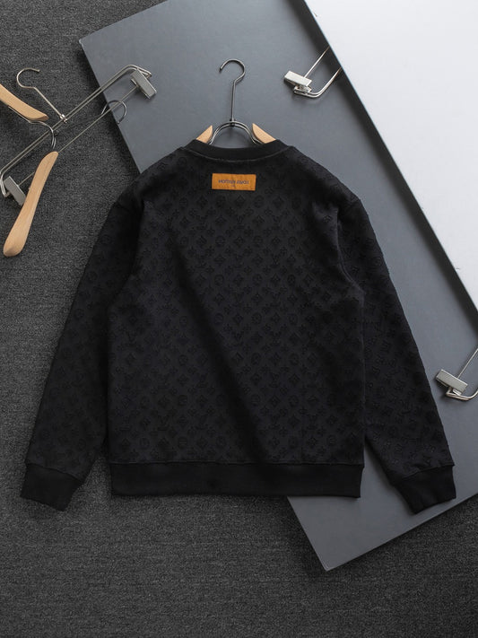 Louis Vuitton Monogram Embellished Wool Evening Crewneck for men