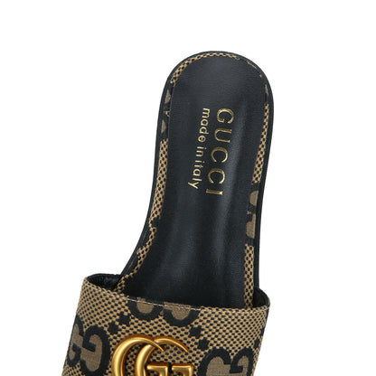 GUCCI Siaga horsebit-detailed canvas-jacquard slides for women