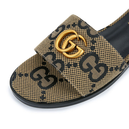 GUCCI Siaga horsebit-detailed canvas-jacquard slides for women