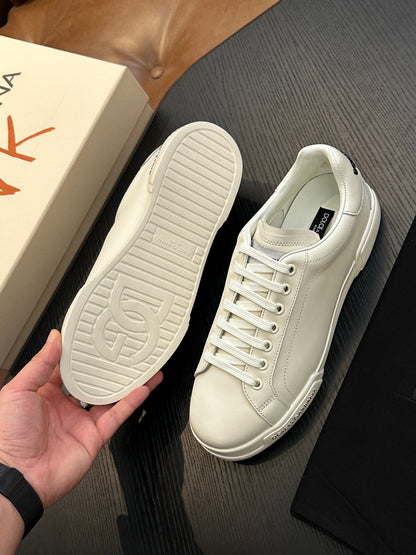 Dolce & Gabbana Portofino leather sneakers - MEN (White)