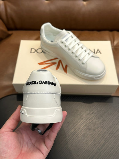 Dolce & Gabbana Portofino leather sneakers - MEN (White)