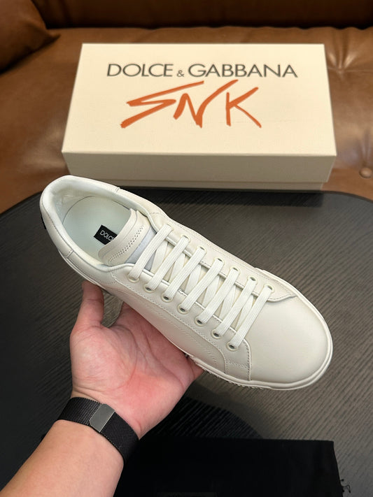 Dolce & Gabbana Portofino leather sneakers - MEN (White)