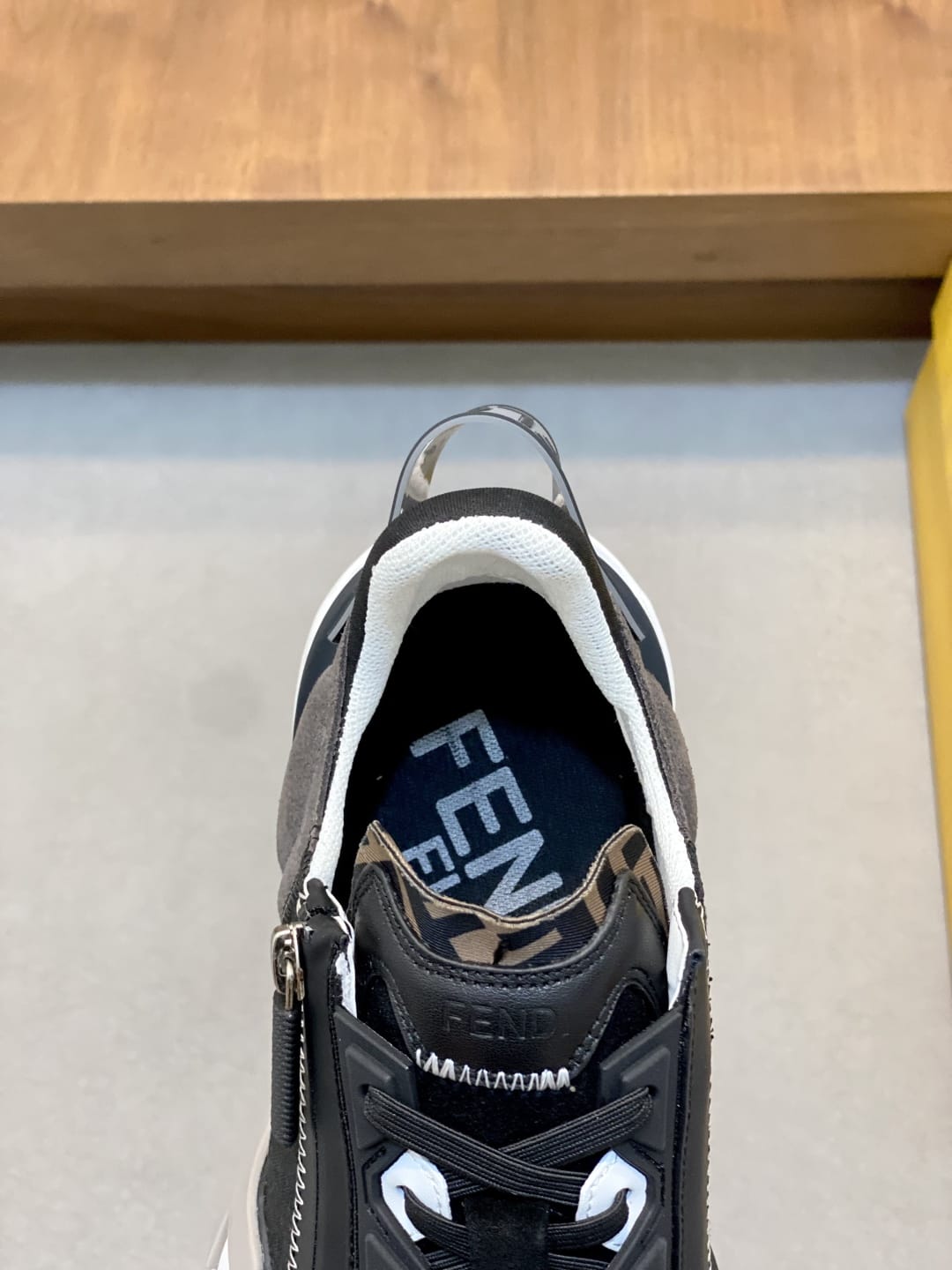 Fendi Flow Trainers Black FF Jacquard running shoes for men