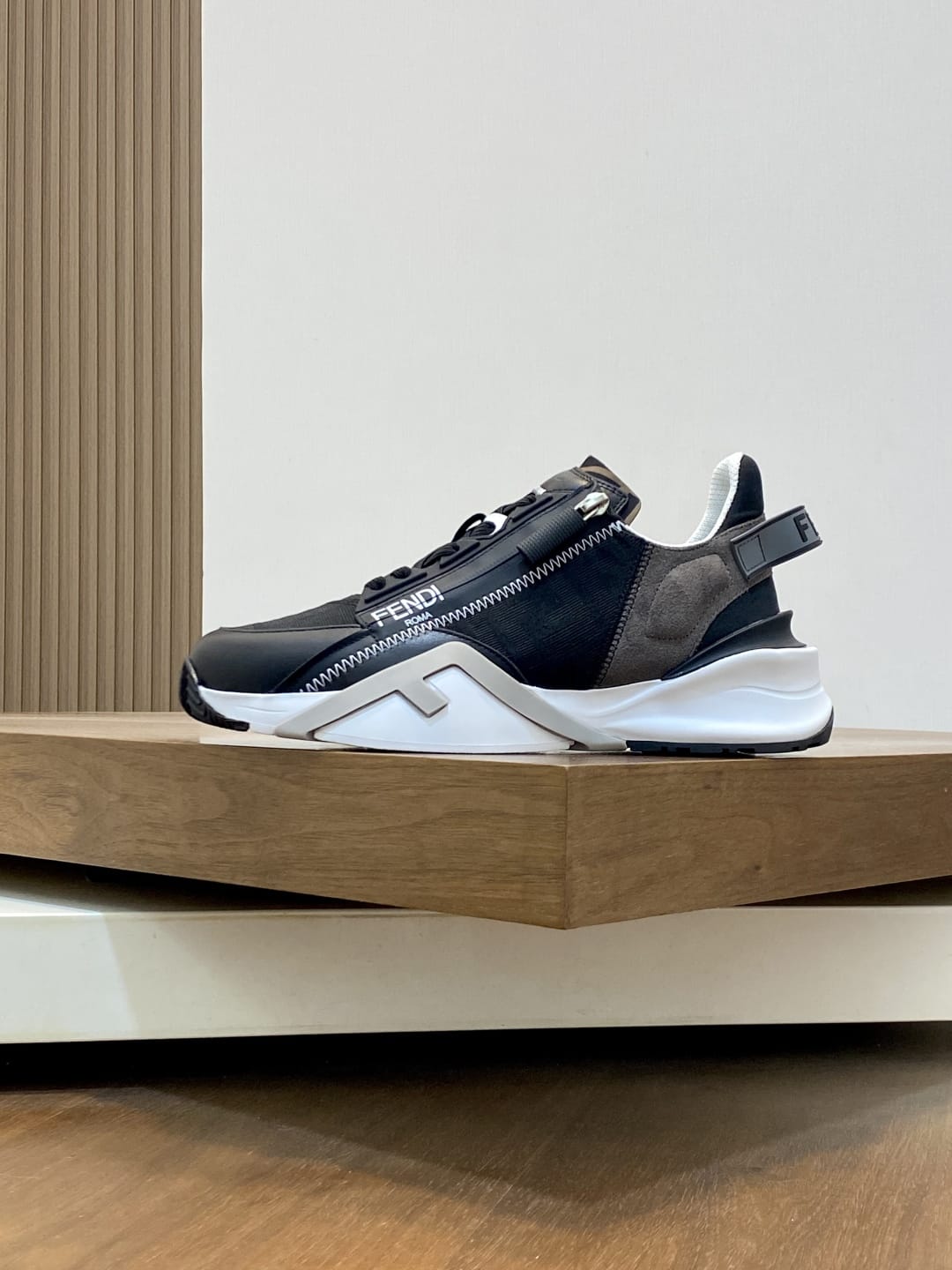 Fendi Flow Trainers Black FF Jacquard running shoes for men