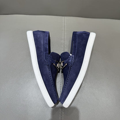Fendi O"Lock loafers Blue suede loafers for men
