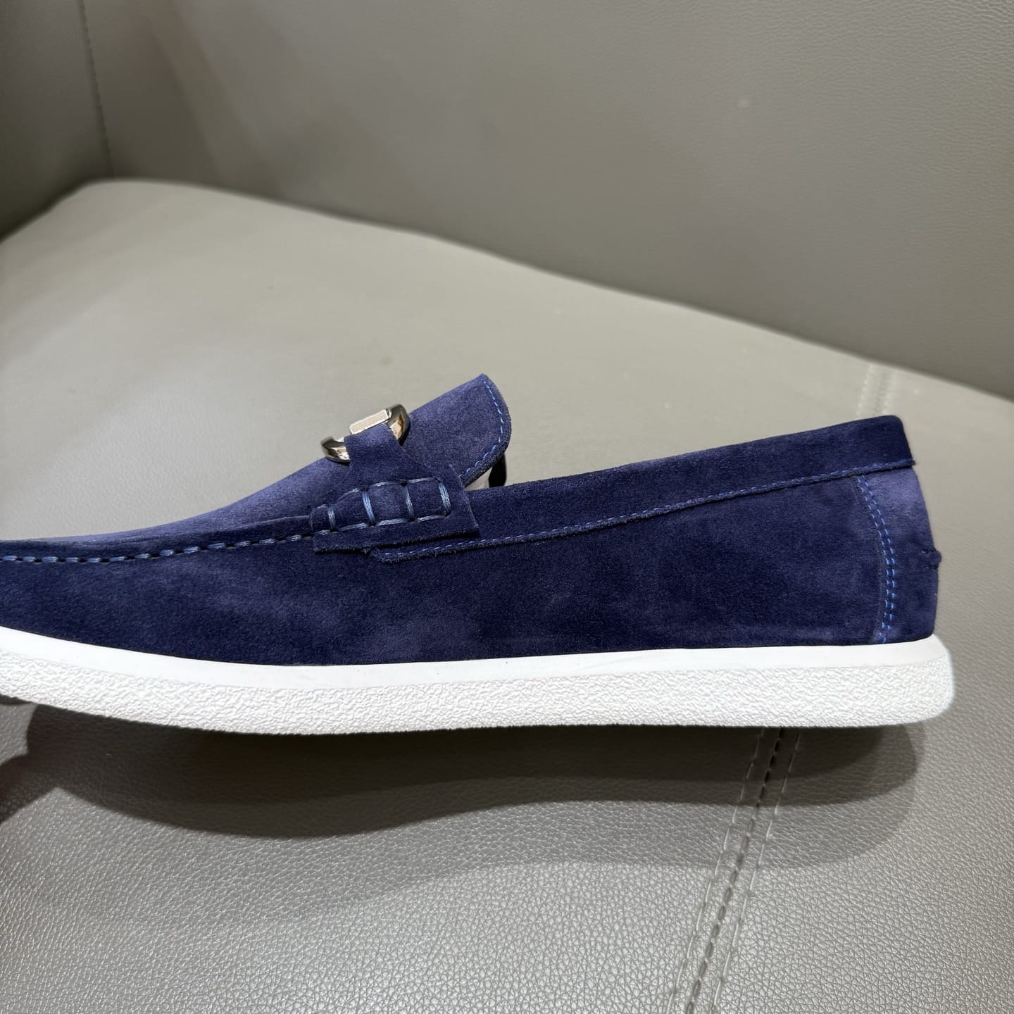 Fendi O"Lock loafers Blue suede loafers for men