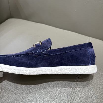 Fendi O"Lock loafers Blue suede loafers for men