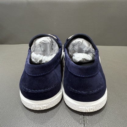 Fendi O"Lock loafers Blue suede loafers for men