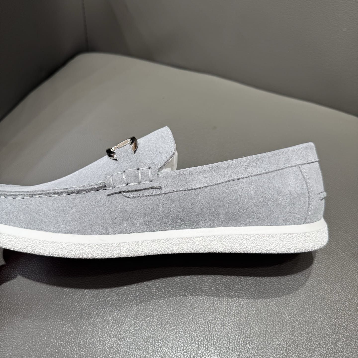 Fendi  O"Lock loafers Grey suede loafers for men