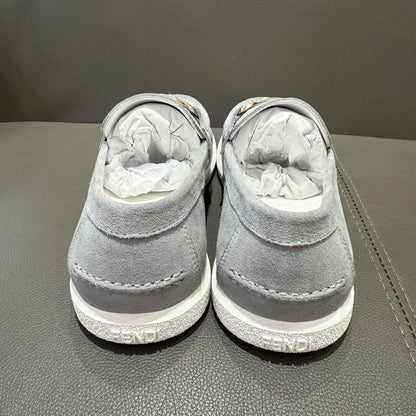 Fendi  O"Lock loafers Grey suede loafers for men