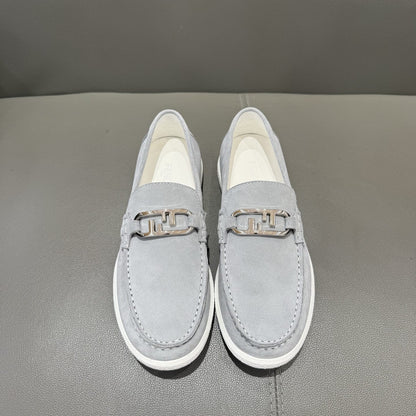 Fendi  O"Lock loafers Grey suede loafers for men