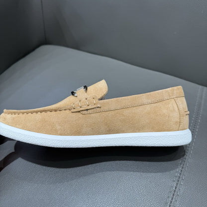 Fendi  O"Lock loafers Beige suede loafers for men