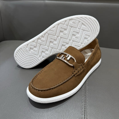 Fendi  O"Lock loafers Brown suede loafers for men