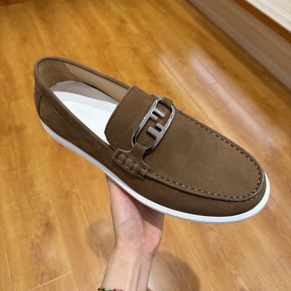 Fendi  O"Lock loafers Brown suede loafers for men