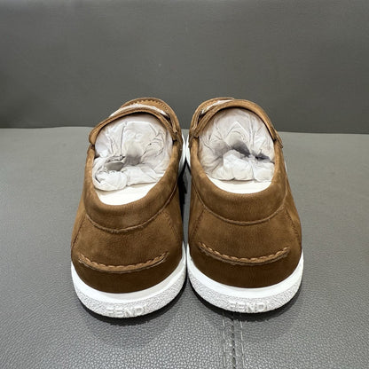Fendi  O"Lock loafers Brown suede loafers for men