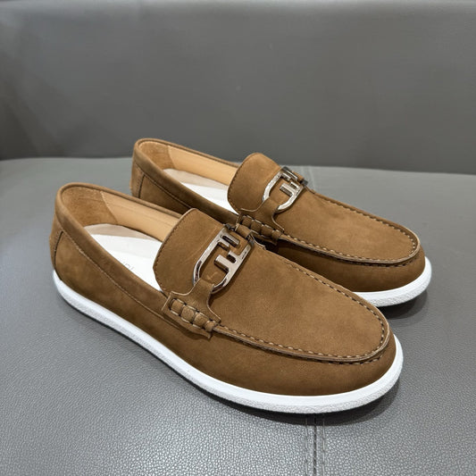 Fendi  O"Lock loafers Brown suede loafers for men