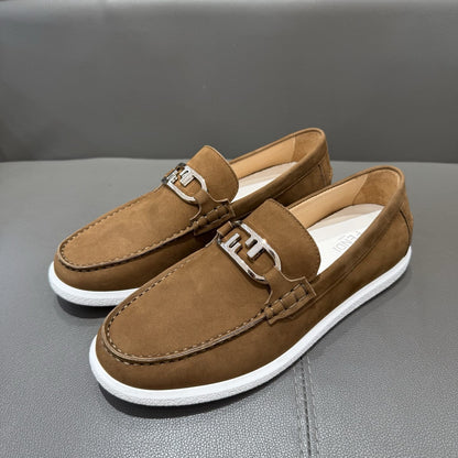 Fendi  O"Lock loafers Brown suede loafers for men