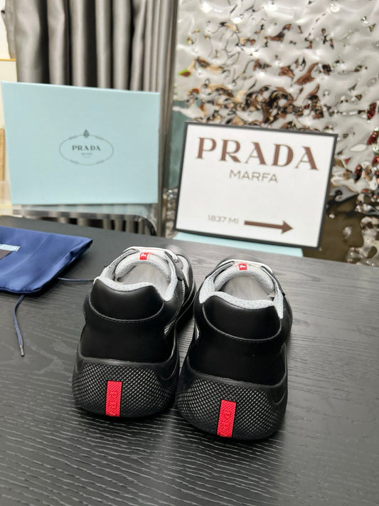 Prada Patent leather and technical fabric Prada America's Cup sneakers for men