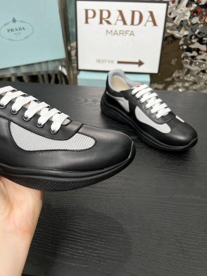 Prada Patent leather and technical fabric Prada America's Cup sneakers for men