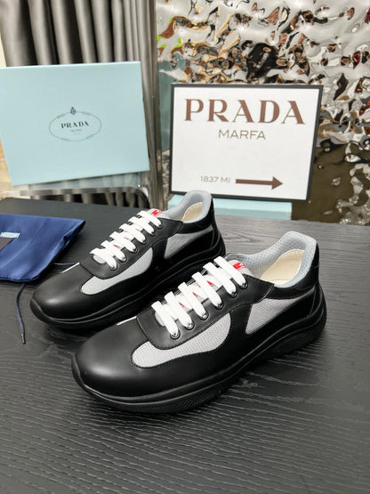 Prada Patent leather and technical fabric Prada America's Cup sneakers for men