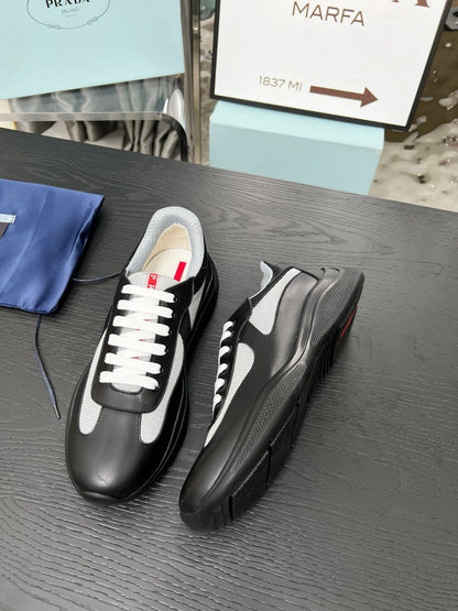Prada Patent leather and technical fabric Prada America's Cup sneakers for men