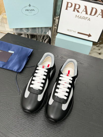 Prada Patent leather and technical fabric Prada America's Cup sneakers for men