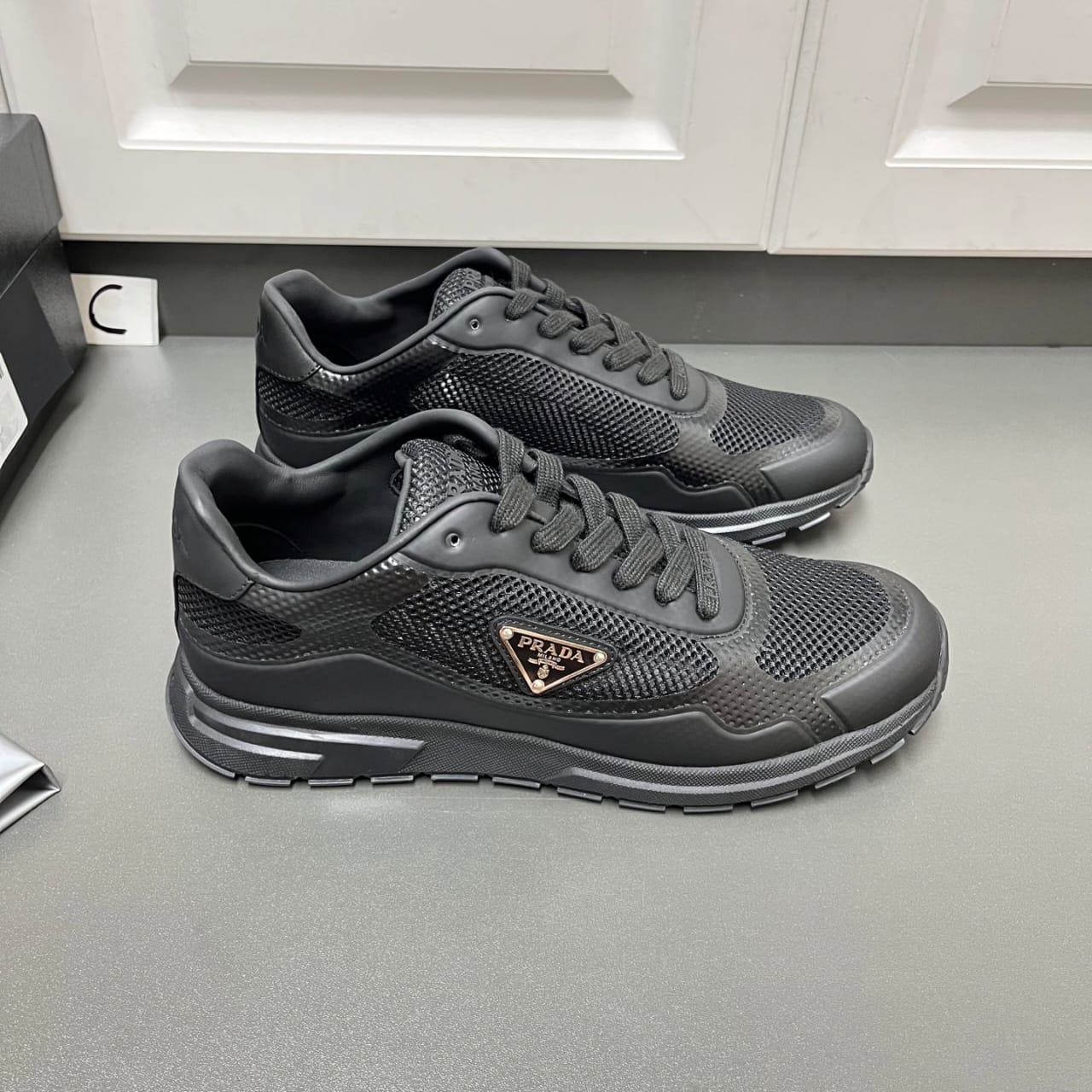 Prada Prax fabric sneakers Black  for men