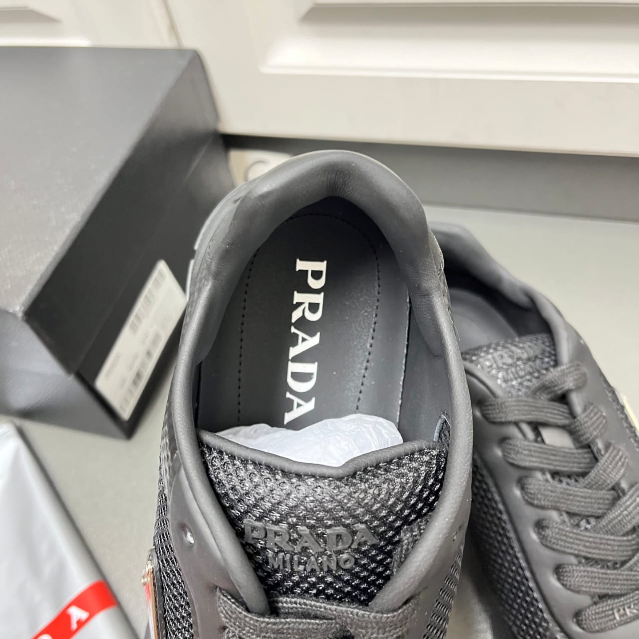 Prada Prax fabric sneakers Black  for men
