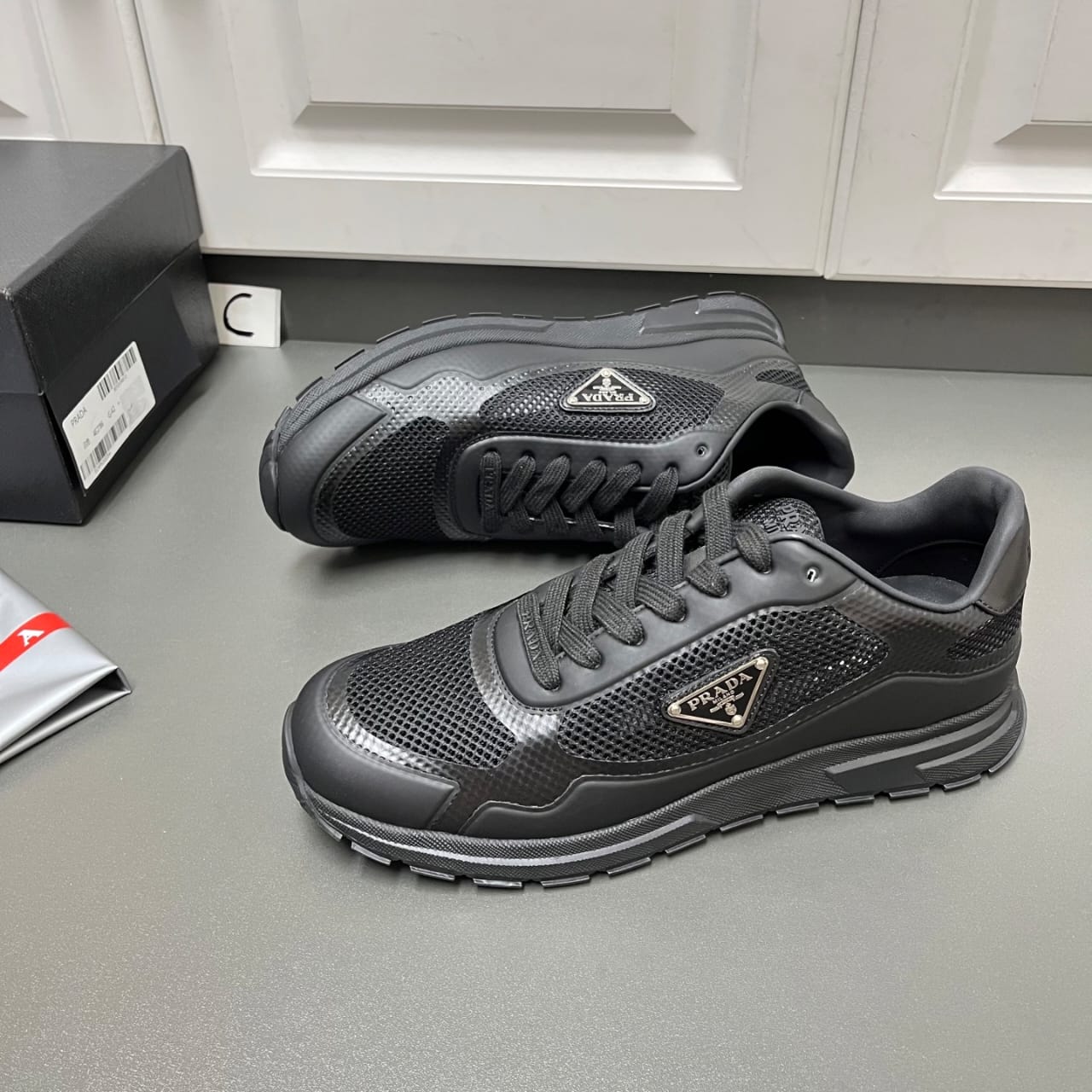 Prada Prax fabric sneakers Black  for men