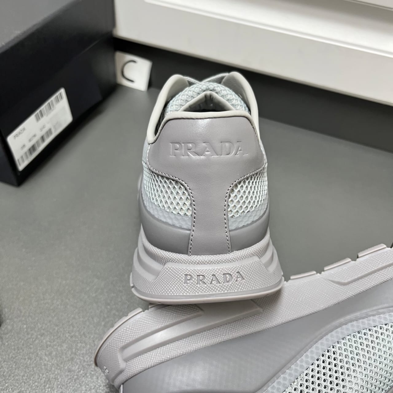 Prada Prax fabric sneakers Greay for men
