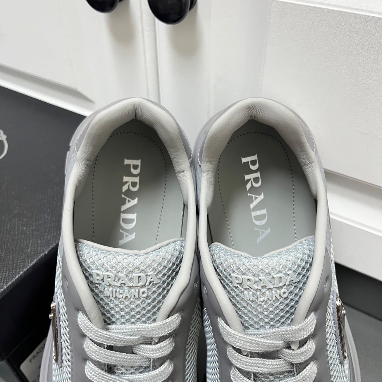Prada Prax fabric sneakers Greay for men