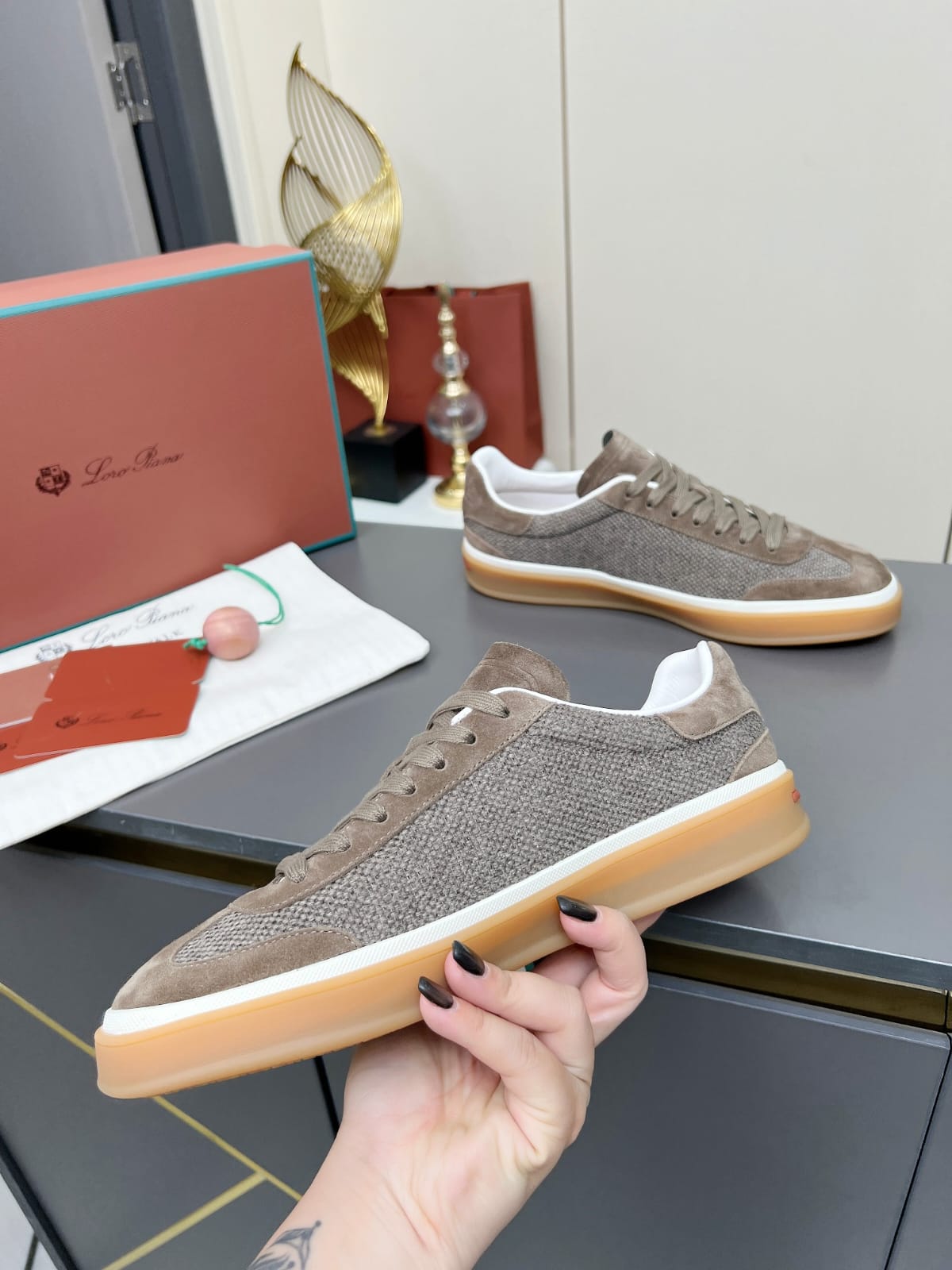 Loro Piana Tennis Walk Sneaker Pecora Nera for men