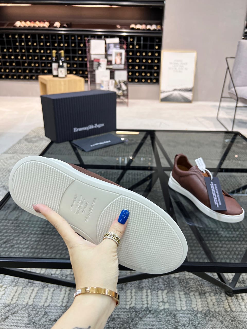 Zegna Brown Triple Stitch™ SECONDSKIN Sneakers for Men