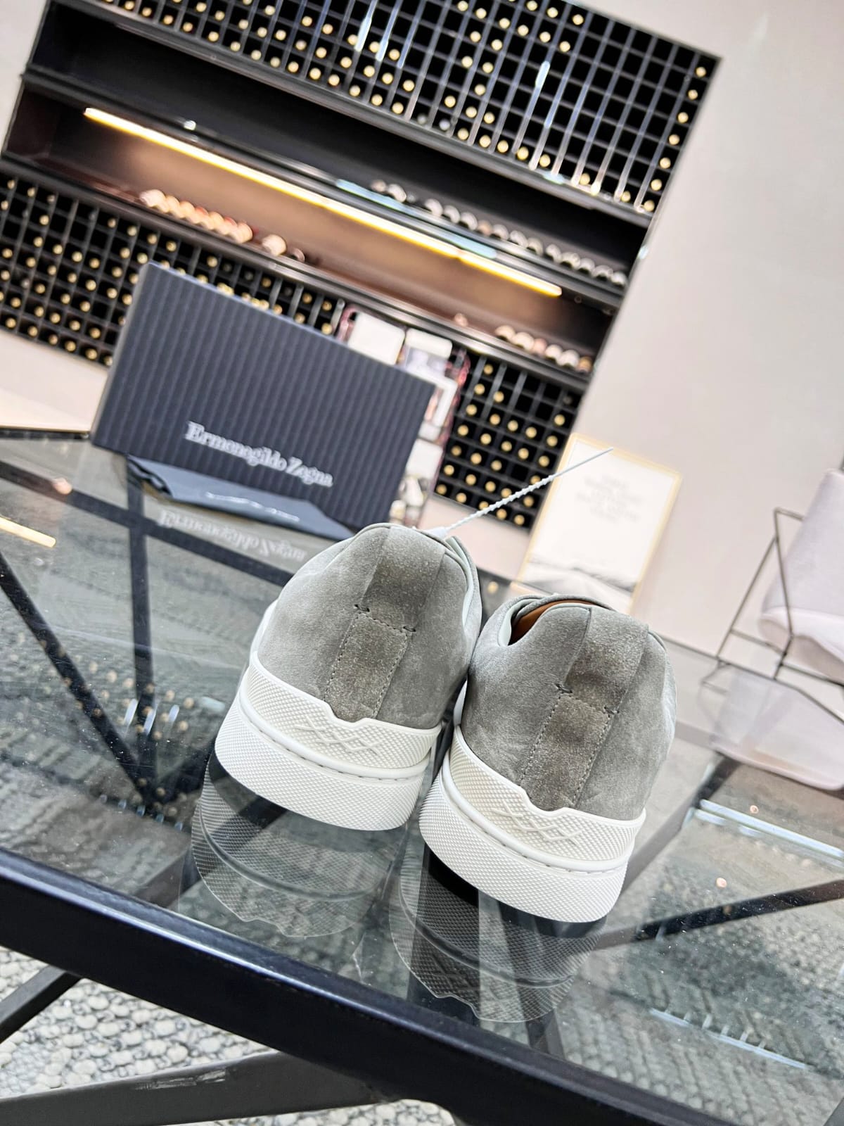 Zegna Grey Mélange Suede Triple Stitch™ Sneakers for Men