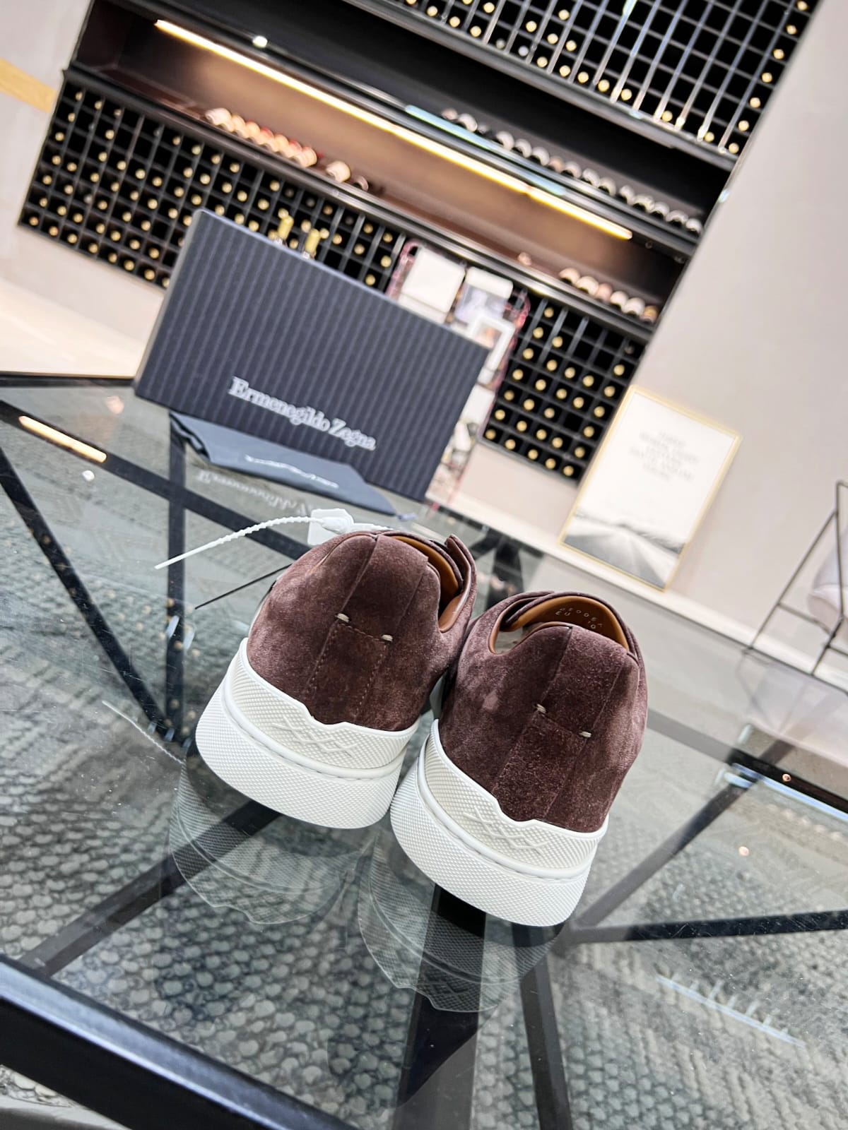 Zegna Brown Suede Triple Stitch™ Sneakers for Men