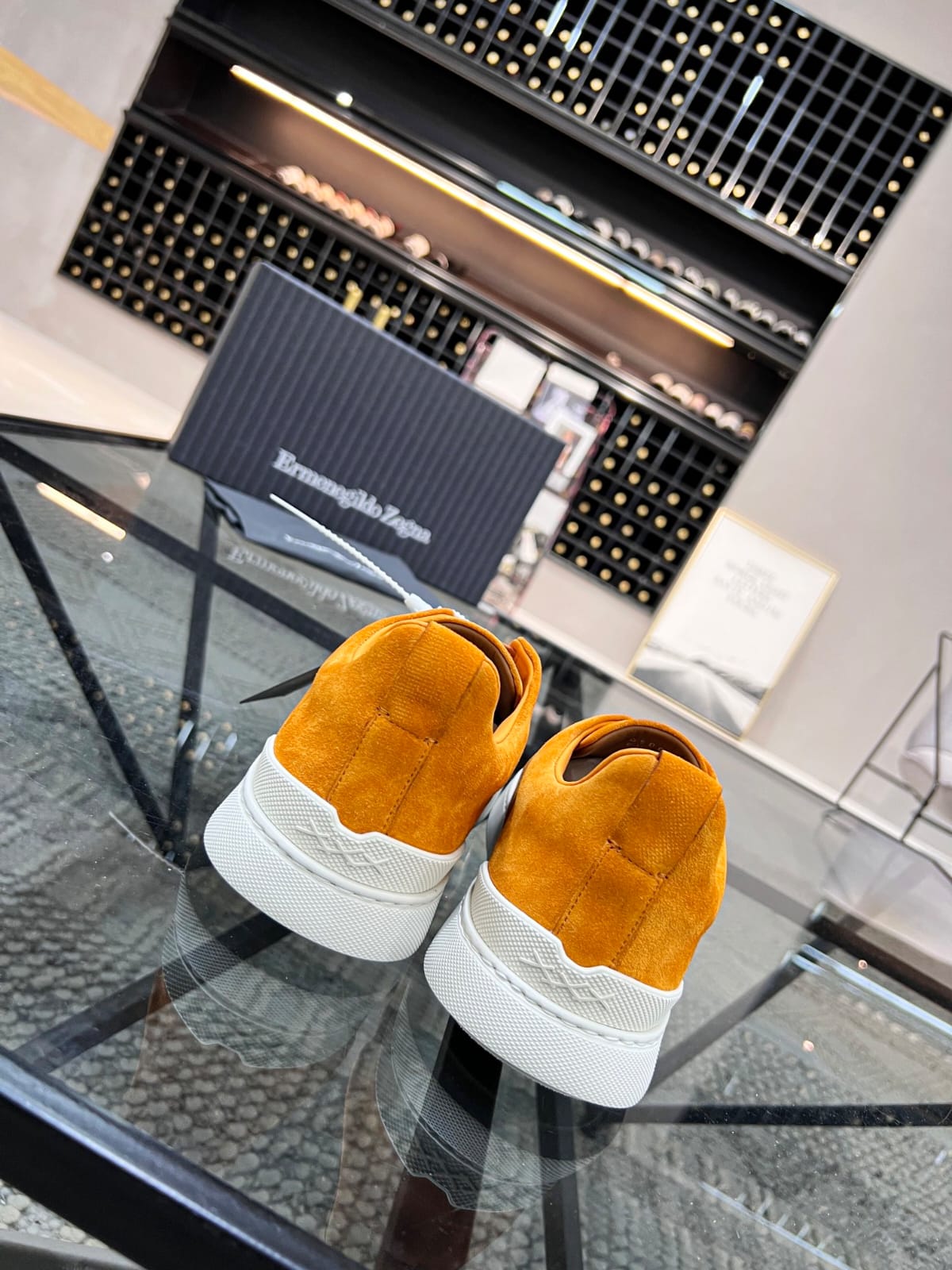 Zegna ochre orange Suede Triple Stitch™ Sneakers for Men